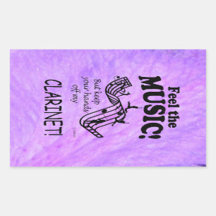 Clarinet Sentez La Musique Sticker Rectangulaire