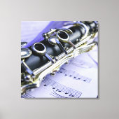 Clarinet Sheet Music Band Orchestra Canvas Afdruk (Voorkant)