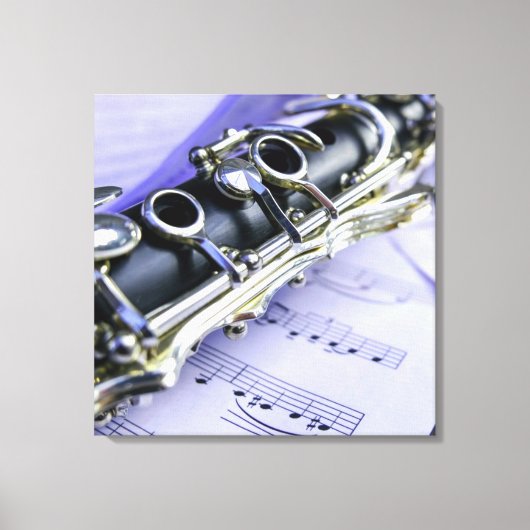 Clarinet Sheet Music Band Orchestra Canvas Afdruk (Voorkant)