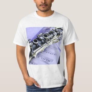 Clarinet Sheet Music Band Orchestra T-shirt