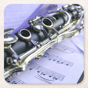 Clarinet Sheet Music Band Orchestra Vierkante Kartonnen Onderzetter
