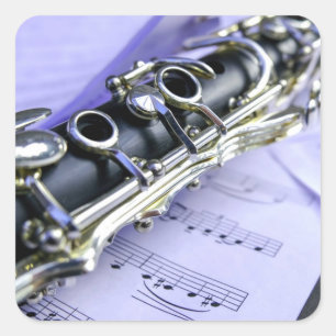Clarinet Sheet Music Band Orchestra Vierkante Sticker