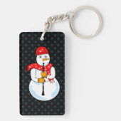 Clarinet Snowman Sleutelhanger (achterkant)