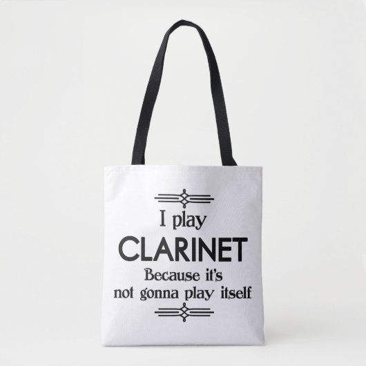 Clarinet - Speel zelf Funny Deco Music Draagtas (Voorkant)