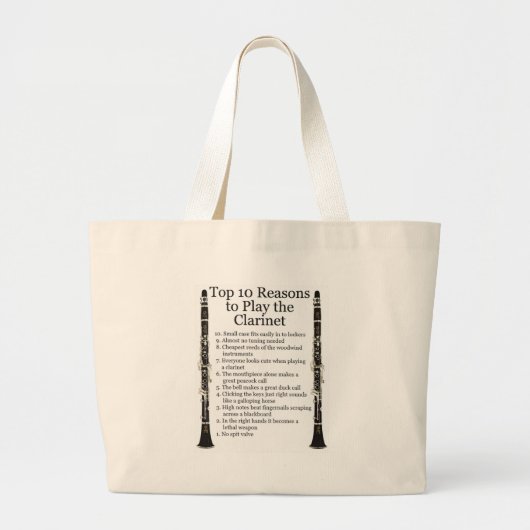 Clarinet Top 10 Grote Tote Bag (Voorkant)