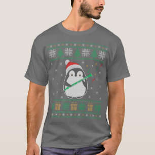 Clarinet Ugly Christmas Sweater Penguin Xmas Famil T-shirt