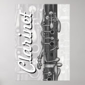 Clarinet Upper Joint in Charcoal Poster (Voorkant)