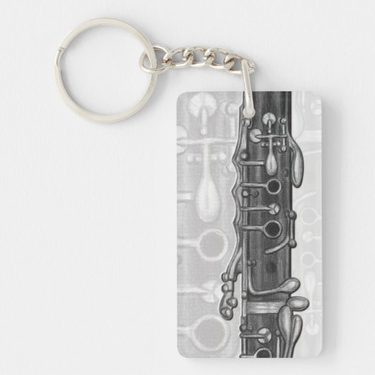 Clarinet Upper Joint Personalized Music Sleutelhan Sleutelhanger (Voorkant)