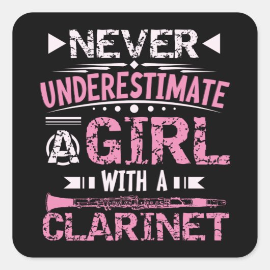 Clarinet Vierkante Sticker (Voorkant)