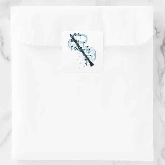 Clarinet Vierkante Sticker (Tas)
