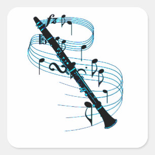 Clarinet Vierkante Sticker