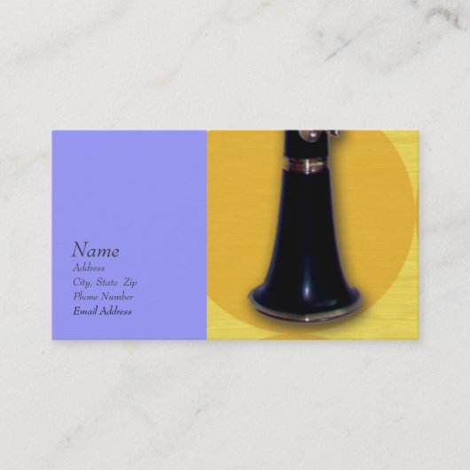 Clarinet Visitekaartje voor ClarinetCentral.com (Voorkant)