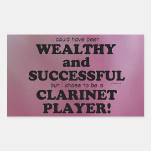 Clarinet Wealthy & Succesvolle rechthoekige Sticke Sticker