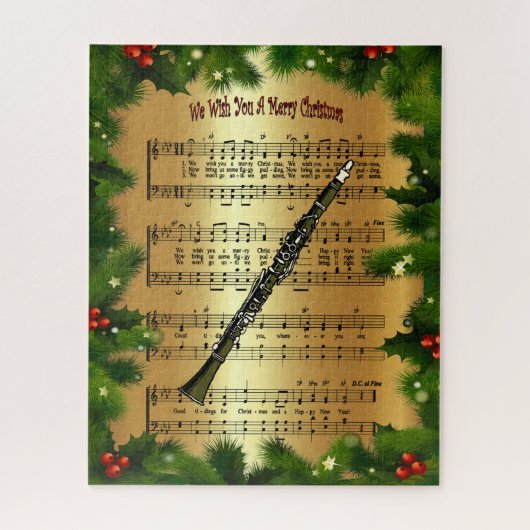 Clarinet ~ "Wij wensen u een prettig kerstfeest" ~ Legpuzzel (Verticaal)