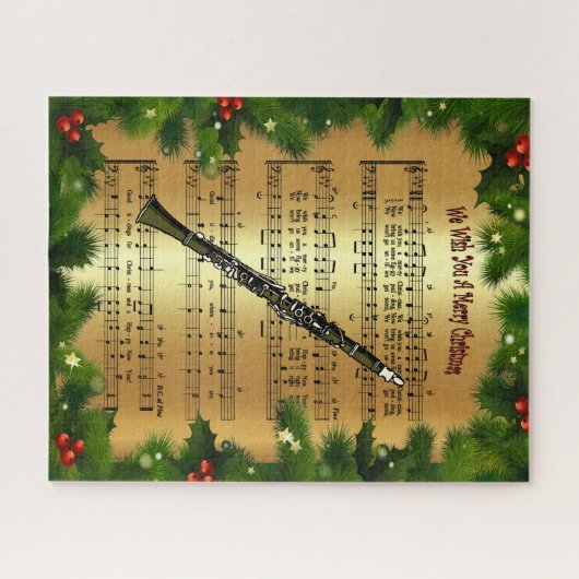 Clarinet ~ "Wij wensen u een prettig kerstfeest" ~ Legpuzzel (Horizontaal)