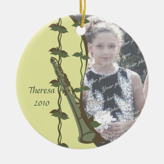 Clarinet Woodland Foto Keramisch Ornament (Voorkant)