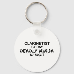 Clarinetist Deadly Ninja bij nacht Sleutelhanger