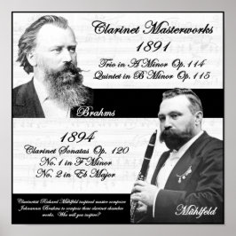 Clarinetist Richard Mühlfeld inspireerde Brahms Poster
