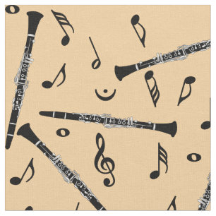 Clarinets Muzieknoten Pattern Stof