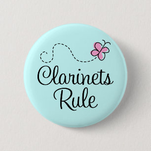  Clarinets Rule Music Gift Ronde Button 5,7 Cm