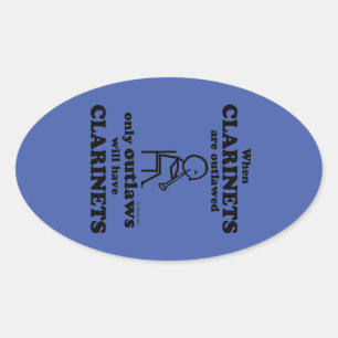 Clarinets Verboden ovale Sticker