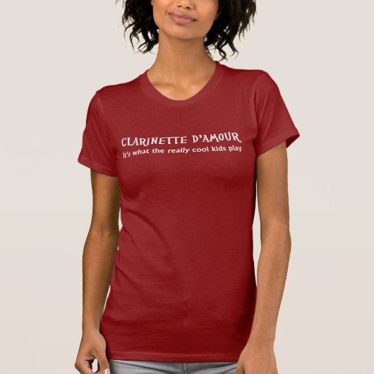 Clarinette d'Amour. Wat het echt coole kinder spel T-shirt (Voorkant)