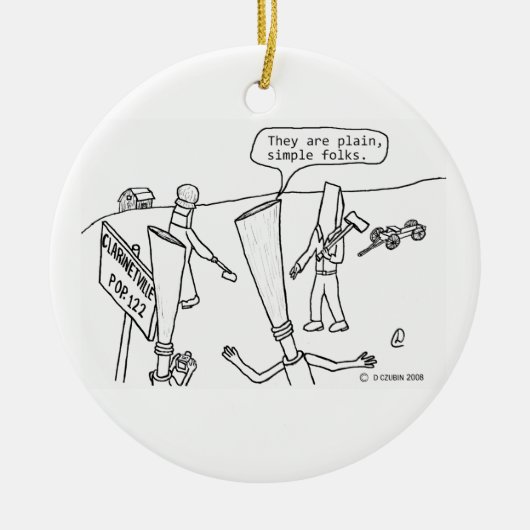 Clarinetville Keramisch Ornament (Voorkant)