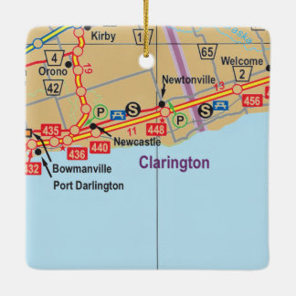 Clarington Ontario Map Keramisch Ornament