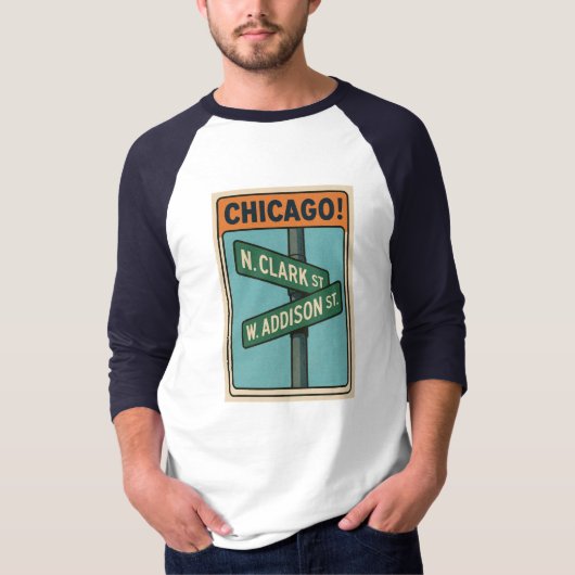 Clark & Addison Basic T-shirt met 3/4 Sleeves (Voorkant)