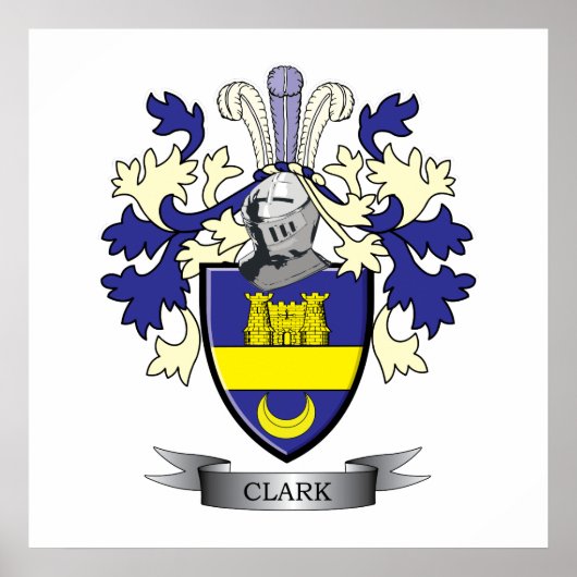 Clark Family Crest Coat of Arms Poster (Voorkant)
