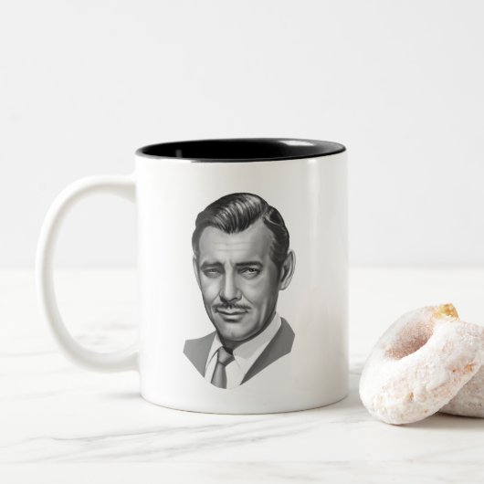 Clark Gable Tweekleurige Koffiemok (Met donut)