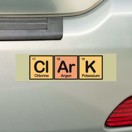 Clark gemaakt van Elements Bumpersticker (Op auto)