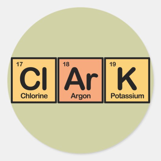 Clark gemaakt van Elements Ronde Sticker (Voorkant)
