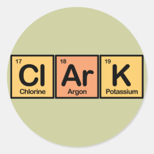 Clark gemaakt van Elements Ronde Sticker