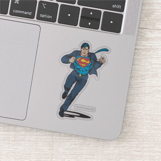 Clark Kent in Superman Suit Sticker (Detail)