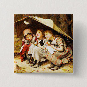 Clark Three Little Kittens Vierkante Button 5,1 Cm