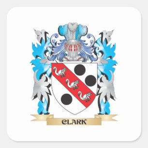 Clark wapenschild - Familiekust Vierkante Sticker