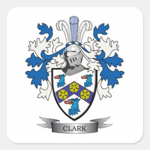 Clark wapenschild vierkante sticker