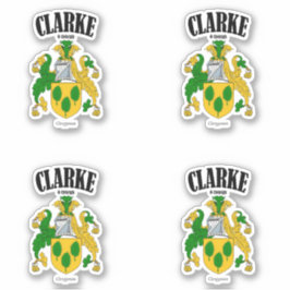 Clarke Crest Ierse vertaling en betekenis (x4) Sticker