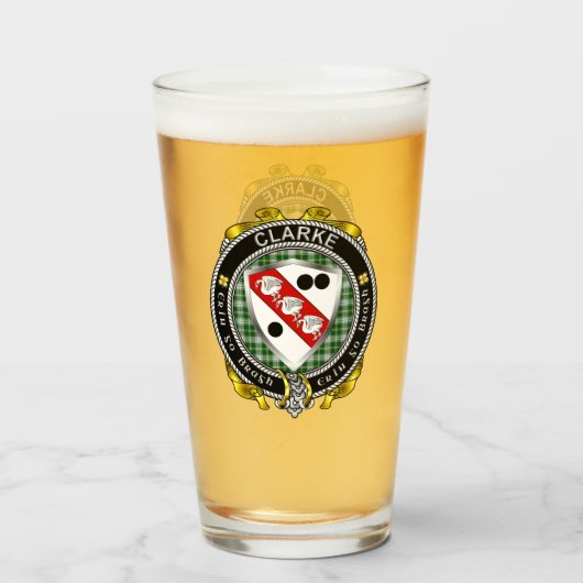 Clarke Irish Beer Glass Glas (Voorkant gevuld)