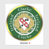 Clarke Irish Shield & Celtic Cross gepersonaliseer Sticker (Vel)
