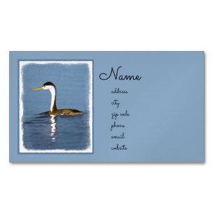 Clark's Grebe Painting - Oorspronkelijke vogelkuns Magnetisch Visitekaartje