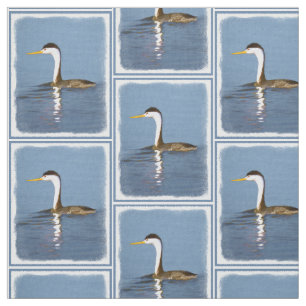 Clark's Grebe Painting - Oorspronkelijke vogelkuns Stof