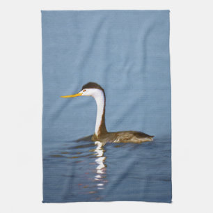Clark's Grebe Painting - Oorspronkelijke vogelkuns Theedoek