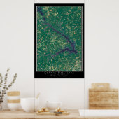Clarks Hill Lake Georgia Satellite Map Poster (Keuken)