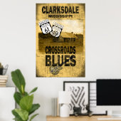 Clarksdale Mississippi Blues Poster (Thuiskantoor)
