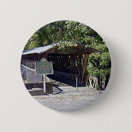 Clarkson Covered Bridge Alabama Ronde Button 5,7 Cm (Voorkant)