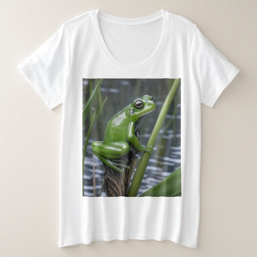 "Clarté cristalline : Grenouille verte en verre su (Design devant)
