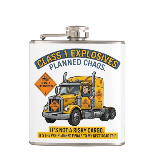 Class 1 Explosives Trucker Gift | Funny ADR Hazard Heupfles (Voorkant)
