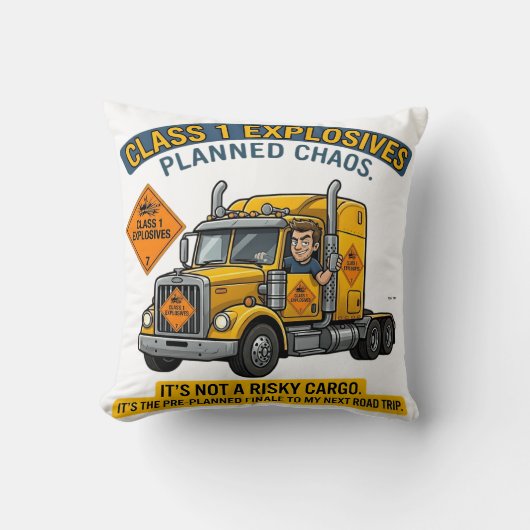 Class 1 Explosives Trucker Gift | Funny ADR Hazard Kussen (Voorkant)